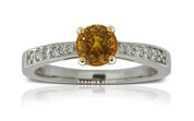 18ct white gold yellow sapphire and diamond dress ring