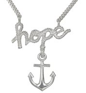 zoe & morgan hope and anchor necklace - sterling silver