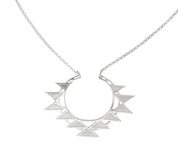 zoe & morgan tribal hoop long necklace - sterling silver