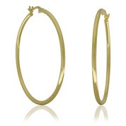 9ct yellow gold large hoop earrings - 40mm