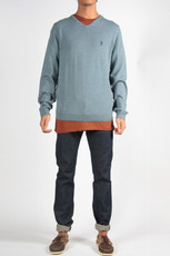 Jagger Knitted Sweater, Blue Graphite Melange