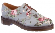 Dr Martens Castel 3-Eye Shoe - Grey Denim Victorian Flowers