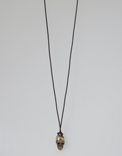 Moth & Dane Bronze Skull Necklace
