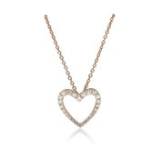 18ct rose gold diamond heart pendant