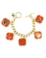 Enameled Charm Bracelet in Scarlet by Karen Walker