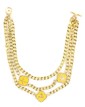 3 Strand Enameled Charm Necklace in Yellow by Karen Walker