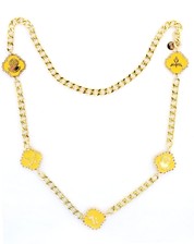 Scattered Enameled Charm Necklace in Yellow by Karen Walker