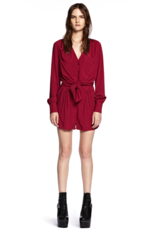 front tie blouse, ruby
