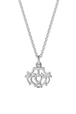 PEONY CHARM NECKLACE, SILVER
