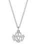 PEONY CHARM NECKLACE, SILVER