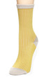 Silk Rib Colourblock Socks, mustard