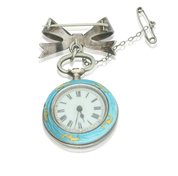 sterling silver and enamel pocket watch