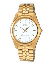 casio gold tone classic quartz watch - white face