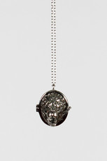 Lion Heart Locklet Necklace, Silver/White Bronze/Copper