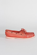 AO 2-Eye Washed Leather Boat Shoes, red