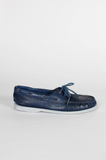 AO 2-Eye Washed Leather Boat Shoes, blue