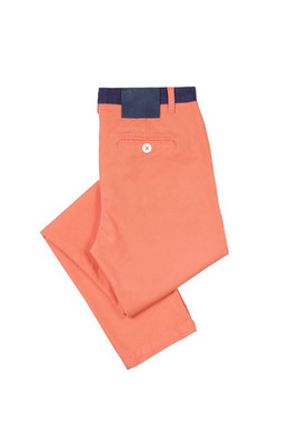 twill pants, coral