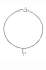 Crossed Nail Charm Bracelet, silver