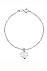 Heart Charm Bracelet, silver