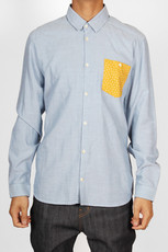 Lars Shirt, Blue/Mustard Pocket