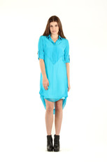 Obscure Shirt Dress - Turquoise