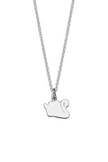 Swan Charm Necklace, silver