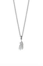 Peacock Charm Necklace, silver