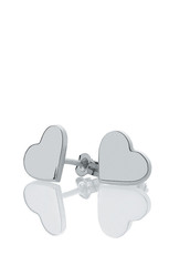 Candy Heart Stud Earrings, silver