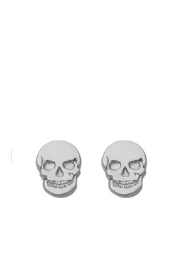 Skull Stud Earrings, silver