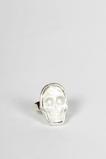 Skull Ring, silver/mother of pearl