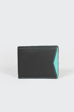 Archie Bi-Fold Wallet, black/aqua