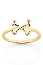 Crossbone Stacker Ring, gold plated