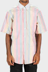 Short Sleeve Shirt, oxford stripe/butcher stripe collar