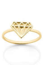 Diamond Stacker Ring, gold plated