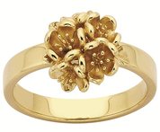 karen walker 9ct yellow gold flower ball ring