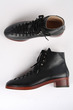 leather ice skate boot, black