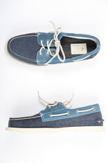 band of outsiders 3 eye boat shoes, teal/blue