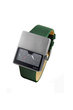 watch analogue special edition, brushed silver/green calf