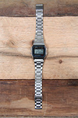 digital watch a158w, silver,