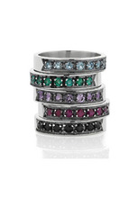 banner jewel ring, smokey quartz or black sapphire
