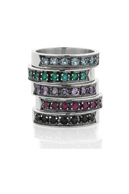 banner jewel ring, smokey quartz or black sapphire