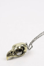 brass bird skull necklace