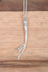 sparrow foot necklace silver