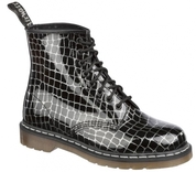 Dr Martens 1460 8-Eye Boot - Black with Silver