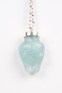 AQUAMARINE SNAKE HEAD NECKLACE, SMALL