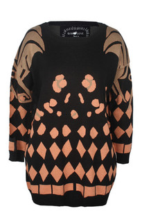 CHEETAH SWEATER DRESS, BLACK/CHEETAH