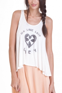 obey biker love lost h/b tank - peach