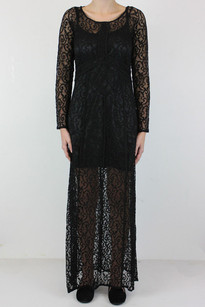 Something Else Panel Lace Maxi Dress - black