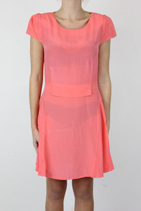 Something Else Silk Panel Dress - coral