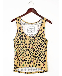 mad love cheetah raw edge tank